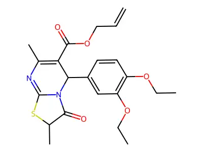 allyl 5-(3,4-diethoxyphenyl)-2,7-dimethyl-3-oxo-2,3-dihydro-5H-[1,3]thiazolo[3,2-a]pyrimidine-6-carboxylate structure