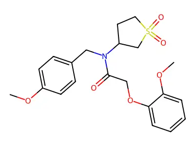 N-(1,1-dioxidotetrahydrothiophen-3-yl)-N-(4-methoxybenzyl)-2-(2-methoxyphenoxy)acetamide structure
