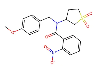 N-(1,1-dioxidotetrahydrothiophen-3-yl)-N-(4-methoxybenzyl)-2-nitrobenzamide structure
