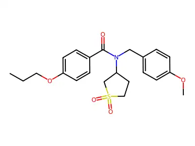 N-(1,1-dioxidotetrahydrothiophen-3-yl)-N-(4-methoxybenzyl)-4-propoxybenzamide structure