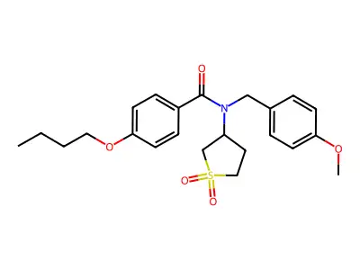4-butoxy-N-(1,1-dioxidotetrahydrothiophen-3-yl)-N-(4-methoxybenzyl)benzamide structure