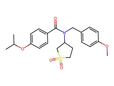 N-(1,1-dioxidotetrahydrothiophen-3-yl)-N-(4-methoxybenzyl)-4-(propan-2-yloxy)benzamide structure