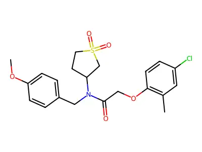 2-(4-chloro-2-methylphenoxy)-N-(1,1-dioxidotetrahydrothiophen-3-yl)-N-(4-methoxybenzyl)acetamide structure