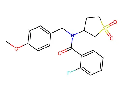 N-(1,1-dioxidotetrahydrothiophen-3-yl)-2-fluoro-N-(4-methoxybenzyl)benzamide structure
