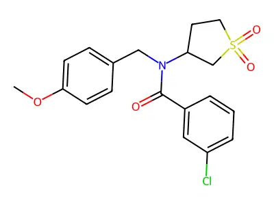3-chloro-N-(1,1-dioxidotetrahydrothiophen-3-yl)-N-(4-methoxybenzyl)benzamide structure