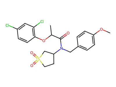 2-(2,4-dichlorophenoxy)-N-(1,1-dioxidotetrahydrothiophen-3-yl)-N-(4-methoxybenzyl)propanamide structure