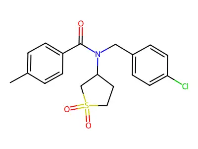 N-(4-chlorobenzyl)-N-(1,1-dioxidotetrahydrothiophen-3-yl)-4-methylbenzamide structure
