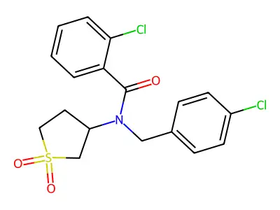 2-chloro-N-(4-chlorobenzyl)-N-(1,1-dioxidotetrahydrothiophen-3-yl)benzamide structure