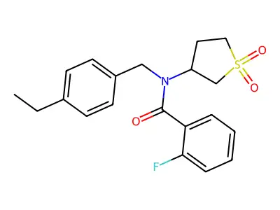 N-(1,1-dioxidotetrahydrothiophen-3-yl)-N-(4-ethylbenzyl)-2-fluorobenzamide structure