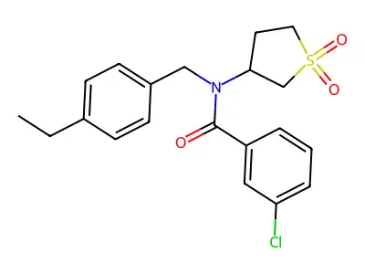 3-chloro-N-(1,1-dioxidotetrahydrothiophen-3-yl)-N-(4-ethylbenzyl)benzamide structure