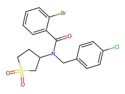 2-bromo-N-(4-chlorobenzyl)-N-(1,1-dioxidotetrahydrothiophen-3-yl)benzamide structure