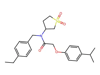 N-(1,1-dioxidotetrahydrothiophen-3-yl)-N-(4-ethylbenzyl)-2-[4-(propan-2-yl)phenoxy]acetamide structure