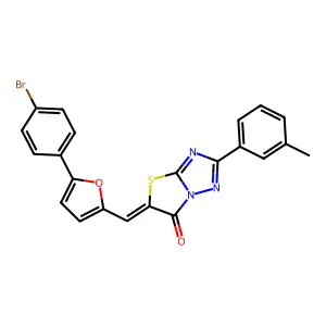 (5Z)-5-{[5-(4-bromophenyl)-2-furyl]methylene}-2-(3-methylphenyl)[1,3]thiazolo[3,2-b][1,2,4]triazol-6(5H)-one structure