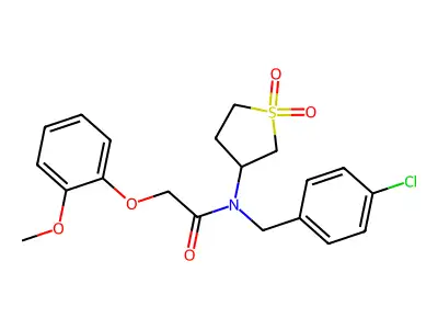 N-(4-chlorobenzyl)-N-(1,1-dioxidotetrahydrothiophen-3-yl)-2-(2-methoxyphenoxy)acetamide structure