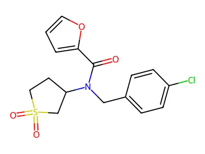 N-(4-chlorobenzyl)-N-(1,1-dioxidotetrahydro-3-thienyl)-2-furamide structure
