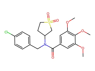 N-(4-chlorobenzyl)-N-(1,1-dioxidotetrahydrothiophen-3-yl)-3,4,5-trimethoxybenzamide structure