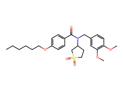 N-(3,4-dimethoxybenzyl)-N-(1,1-dioxidotetrahydrothiophen-3-yl)-4-(hexyloxy)benzamide structure