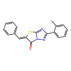 (5Z)-5-benzylidene-2-(2-methylphenyl)[1,3]thiazolo[3,2-b][1,2,4]triazol-6(5H)-one structure