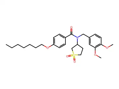 N-(3,4-dimethoxybenzyl)-N-(1,1-dioxidotetrahydrothiophen-3-yl)-4-(heptyloxy)benzamide structure