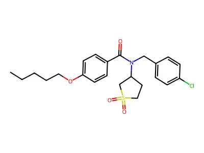 N-(4-chlorobenzyl)-N-(1,1-dioxidotetrahydrothiophen-3-yl)-4-(pentyloxy)benzamide structure