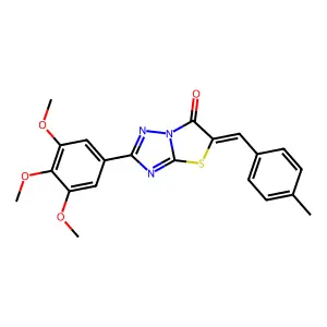 (5Z)-5-(4-methylbenzylidene)-2-(3,4,5-trimethoxyphenyl)[1,3]thiazolo[3,2-b][1,2,4]triazol-6(5H)-one structure