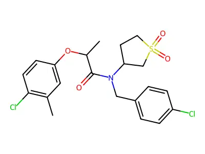 N-(4-chlorobenzyl)-2-(4-chloro-3-methylphenoxy)-N-(1,1-dioxidotetrahydrothiophen-3-yl)propanamide structure