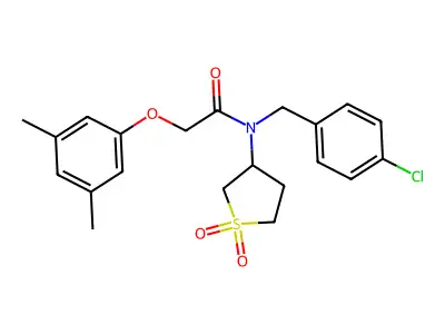 N-(4-chlorobenzyl)-2-(3,5-dimethylphenoxy)-N-(1,1-dioxidotetrahydrothiophen-3-yl)acetamide structure