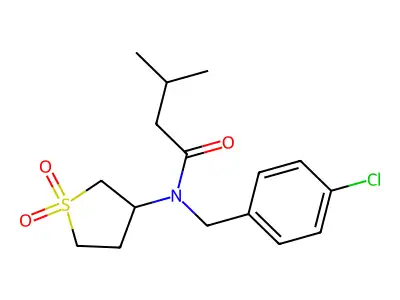 N-(4-chlorobenzyl)-N-(1,1-dioxidotetrahydrothiophen-3-yl)-3-methylbutanamide structure