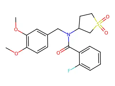 N-(3,4-dimethoxybenzyl)-N-(1,1-dioxidotetrahydrothiophen-3-yl)-2-fluorobenzamide structure