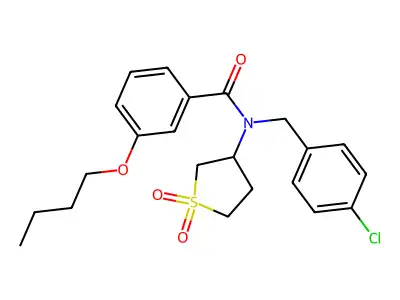 3-butoxy-N-(4-chlorobenzyl)-N-(1,1-dioxidotetrahydrothiophen-3-yl)benzamide structure
