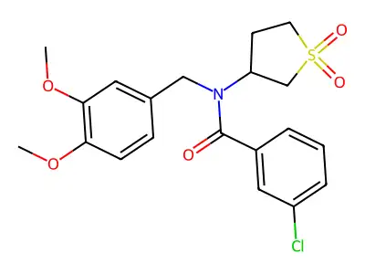 3-chloro-N-(3,4-dimethoxybenzyl)-N-(1,1-dioxidotetrahydrothiophen-3-yl)benzamide structure
