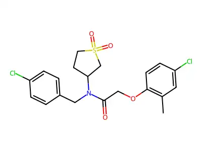 N-(4-chlorobenzyl)-2-(4-chloro-2-methylphenoxy)-N-(1,1-dioxidotetrahydrothiophen-3-yl)acetamide structure