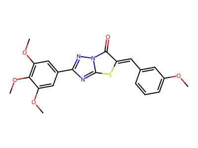 (5Z)-5-(3-methoxybenzylidene)-2-(3,4,5-trimethoxyphenyl)[1,3]thiazolo[3,2-b][1,2,4]triazol-6(5H)-one structure