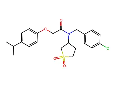 N-(4-chlorobenzyl)-N-(1,1-dioxidotetrahydrothiophen-3-yl)-2-[4-(propan-2-yl)phenoxy]acetamide structure