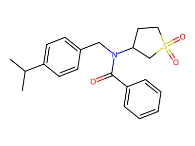 N-(1,1-dioxidotetrahydrothiophen-3-yl)-N-[4-(propan-2-yl)benzyl]benzamide structure