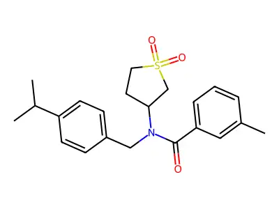 N-(1,1-dioxidotetrahydrothiophen-3-yl)-3-methyl-N-[4-(propan-2-yl)benzyl]benzamide structure
