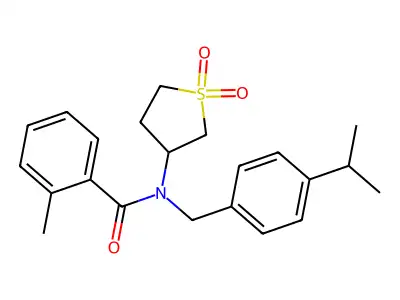 N-(1,1-dioxidotetrahydrothiophen-3-yl)-2-methyl-N-[4-(propan-2-yl)benzyl]benzamide structure