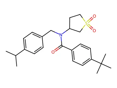 4-tert-butyl-N-(1,1-dioxidotetrahydrothiophen-3-yl)-N-[4-(propan-2-yl)benzyl]benzamide structure