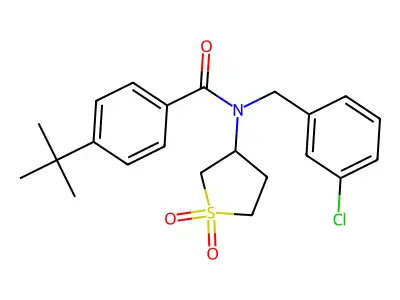 4-(tert-butyl)-N-(3-chlorobenzyl)-N-(1,1-dioxidotetrahydrothiophen-3-yl)benzamide structure