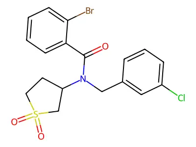 2-bromo-N-(3-chlorobenzyl)-N-(1,1-dioxidotetrahydrothiophen-3-yl)benzamide structure