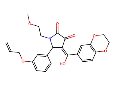 4-(2,3-dihydro-1,4-benzodioxine-6-carbonyl)-3-hydroxy-1-(2-methoxyethyl)-5-[3-(prop-2-en-1-yloxy)phenyl]-2,5-dihydro-1H-pyrrol-2-one structure