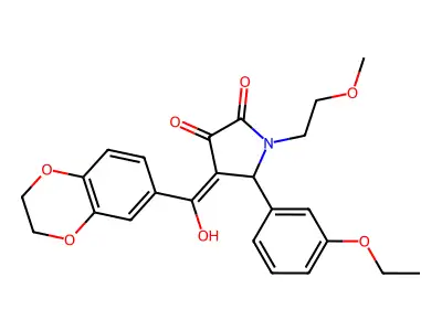 4-(2,3-dihydro-1,4-benzodioxine-6-carbonyl)-5-(3-ethoxyphenyl)-3-hydroxy-1-(2-methoxyethyl)-2,5-dihydro-1H-pyrrol-2-one structure