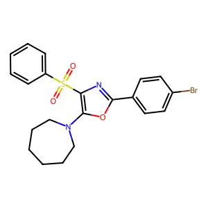 5-(Azepan-1-yl)-2-(4-bromophenyl)-4-(phenylsulfonyl)oxazole structure