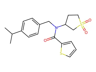 N-(1,1-dioxidotetrahydrothiophen-3-yl)-N-[4-(propan-2-yl)benzyl]thiophene-2-carboxamide structure