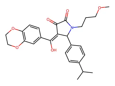 4-(2,3-dihydro-1,4-benzodioxine-6-carbonyl)-3-hydroxy-1-(3-methoxypropyl)-5-[4-(propan-2-yl)phenyl]-2,5-dihydro-1H-pyrrol-2-one structure