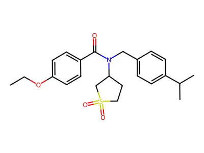 N-(1,1-dioxidotetrahydrothiophen-3-yl)-4-ethoxy-N-[4-(propan-2-yl)benzyl]benzamide structure