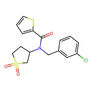 N-(3-chlorobenzyl)-N-(1,1-dioxidotetrahydrothiophen-3-yl)thiophene-2-carboxamide structure