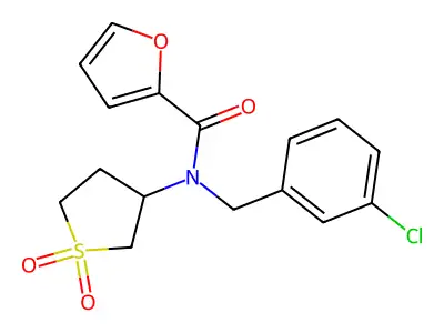 N-(3-chlorobenzyl)-N-(1,1-dioxidotetrahydro-3-thienyl)-2-furamide structure
