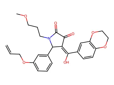 4-(2,3-dihydro-1,4-benzodioxine-6-carbonyl)-3-hydroxy-1-(3-methoxypropyl)-5-[3-(prop-2-en-1-yloxy)phenyl]-2,5-dihydro-1H-pyrrol-2-one structure