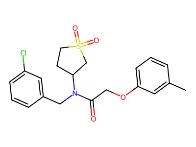 N-(3-chlorobenzyl)-N-(1,1-dioxidotetrahydrothiophen-3-yl)-2-(3-methylphenoxy)acetamide structure
